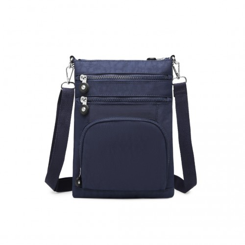 Kono Casual Multi Pocket RFID Blocking Crossbody Bag - Navy | Stylish & Secure - BEYRUN