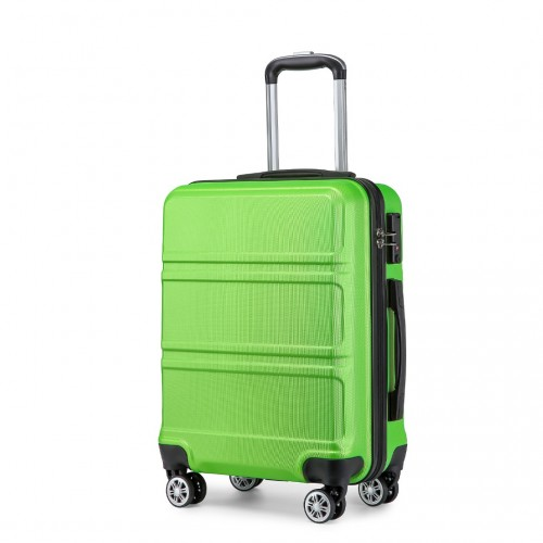 Kono ABS 24 Inch Sculpted Horizontal Design Suitcase - Green | Durable, Lightweight, TSA Lock, 360° Wheels - BEYRUN