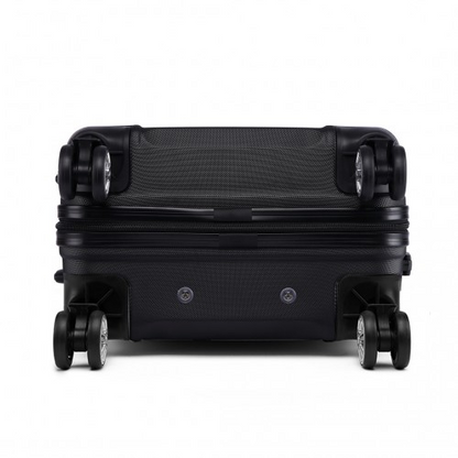 Kono ABS Sculpted Horizontal Design 3 Piece Suitcase Set - Black | Lightweight & Durable Luggage - BEYRUN