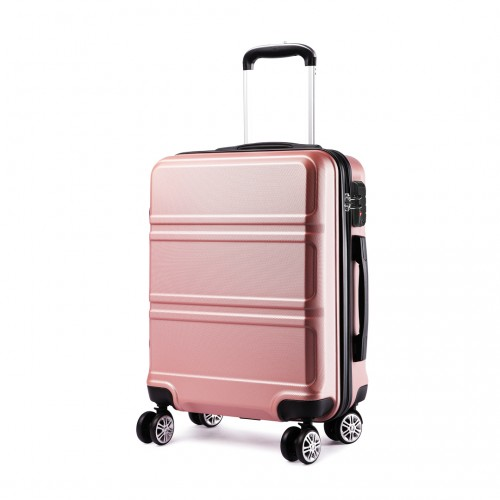 Kono ABS Sculpted Horizontal Design 28" Suitcase - Nude | Durable & Stylish Luggage - BEYRUN