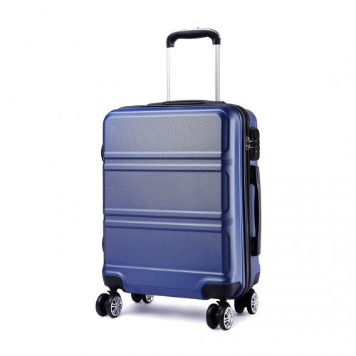 Kono ABS 28 Inch Sculpted Horizontal Design Suitcase - Navy Blue | Durable, Lightweight, and Secure Travel Companion - BEYRUN