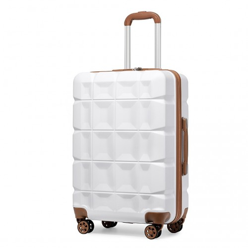 Kono 28 Inch Lightweight Hard Shell ABS Suitcase with TSA Lock - White | Durable & Stylish Luggage for Travel - BEYRUN