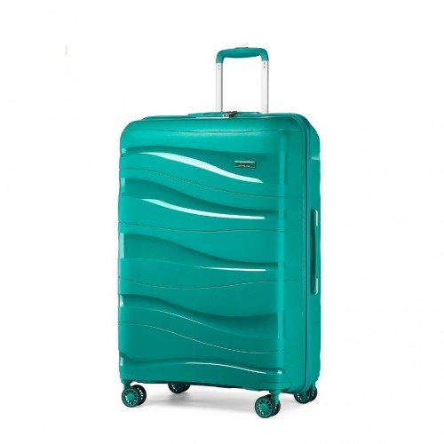 Kono 28 Inch Lightweight Polypropylene Hard Shell Suitcase with TSA Lock - Teal | Durable Travel Luggage with 360° Spinner Wheels - BEYRUN