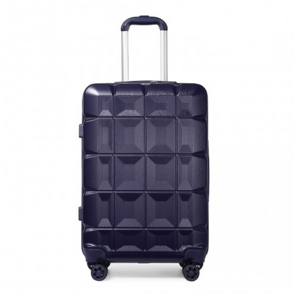 Kono 24 Inch Lightweight Hard Shell ABS Suitcase With TSA Lock - Navy | Durable & Stylish Luggage Perfect for Travel - BEYRUN