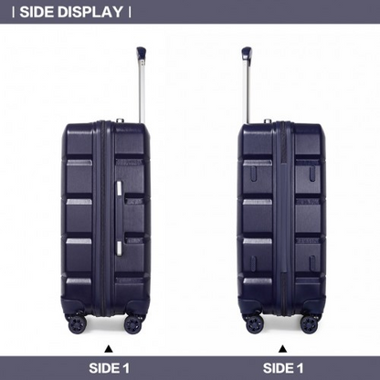 Kono 24 Inch Lightweight Hard Shell ABS Suitcase With TSA Lock - Navy | Durable & Stylish Luggage Perfect for Travel - BEYRUN