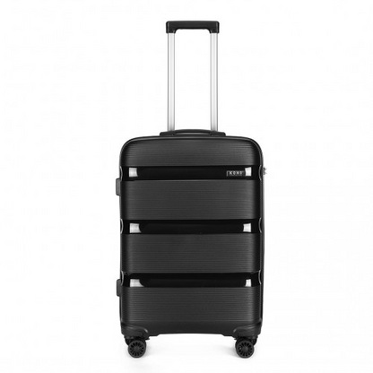 Kono 28" Hard Shell PP Suitcase - Black | Lightweight Durable Travel Luggage with TSA Lock & 360° Wheels - BEYRUN