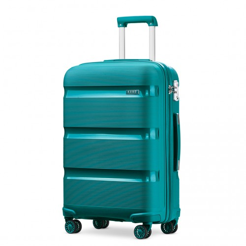 Kono 24 Inch Bright Hard Shell PP Suitcase - Classic Blue/Green Collection | Durable & Stylish Luggage - BEYRUN