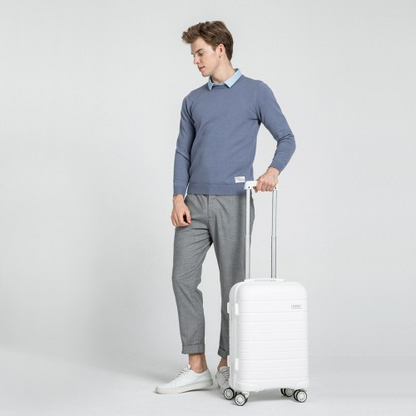 Kono 28 Inch Multi Texture Hard Shell PP Suitcase - Classic Collection - White - BEYRUN