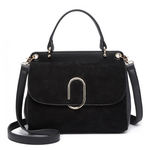 Miss Lulu Stylish Ladies Leather Handbag Shoulder Bag Black - LB6871 – Elegant & Functional - BEYRUN