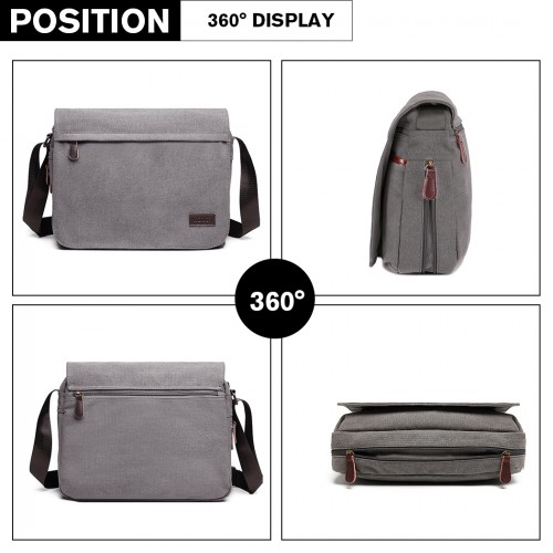 Kono Classic Expanding Messenger Bag - Grey | Versatile & Stylish Laptop Bag - BEYRUN