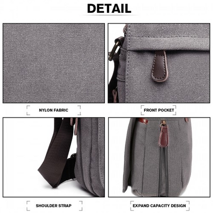 Kono Classic Expanding Messenger Bag - Grey | Versatile & Stylish Laptop Bag - BEYRUN