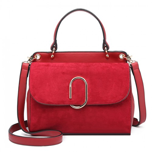 Miss Lulu Stylish Ladies Leather Handbag Shoulder Bag - Red | Elegant & Functional - BEYRUN