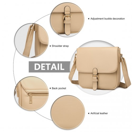 Miss Lulu Classic Cross Body Shoulder Bag - Khaki | Stylish & Practical Everyday Bag - BEYRUN