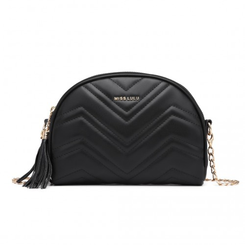 Miss Lulu Trendy Tassel Crossbody Bag - Black | Fashionable & Functional Handbag - BEYRUN