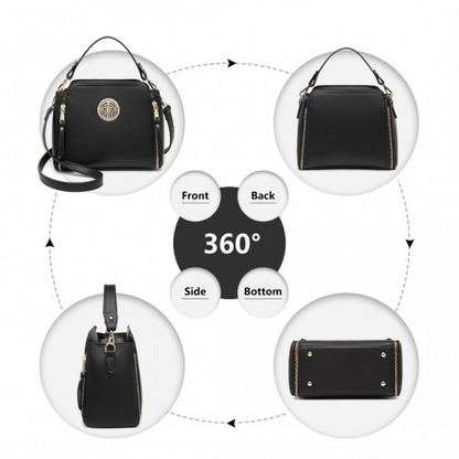 Miss Lulu Leather Look Practical Crossbody Bag - Black | Versatile & Stylish Handbag - BEYRUN