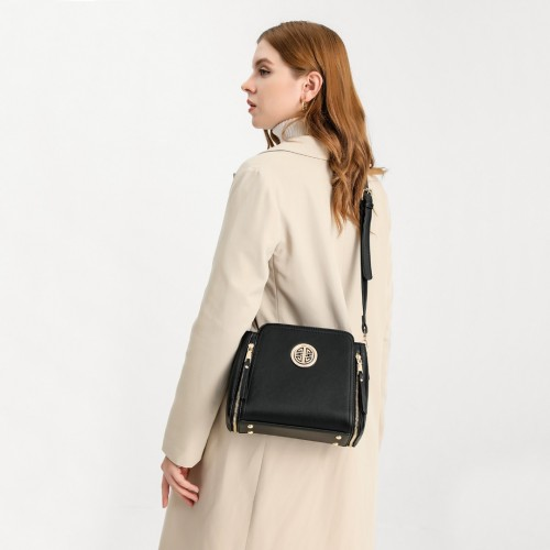 Miss Lulu Leather Look Practical Crossbody Bag - Black | Versatile & Stylish Handbag - BEYRUN