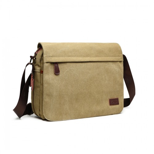 Kono Classic Expanding Messenger Bag - Khaki | High Capacity & Versatile - BEYRUN