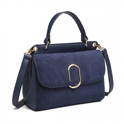 Miss Lulu Stylish Ladies Leather Handbag Shoulder Bag - Navy | Elegant Evening & Event Bag - BEYRUN