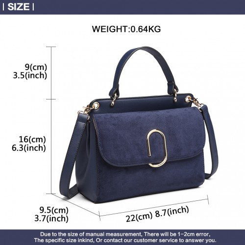 Miss Lulu Stylish Ladies Leather Handbag Shoulder Bag - Navy | Elegant Evening & Event Bag - BEYRUN