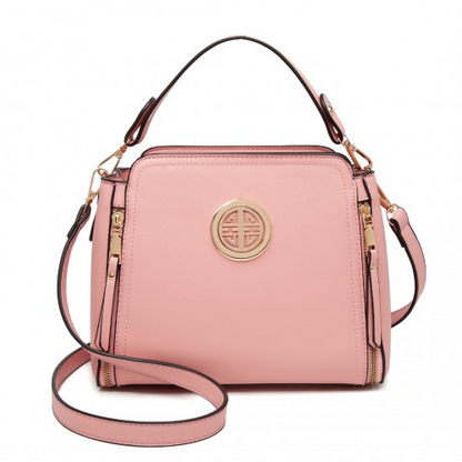 Miss Lulu LB2126 Pink Leather Look Practical Crossbody Bag - Stylish & Versatile - BEYRUN