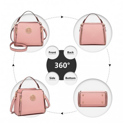 Miss Lulu LB2126 Pink Leather Look Practical Crossbody Bag - Stylish & Versatile - BEYRUN