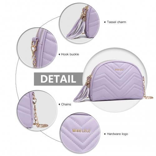 Miss Lulu Trendy Tassel Crossbody Bag - Purple | Fashionable & Functional Women's Handbag - BEYRUN