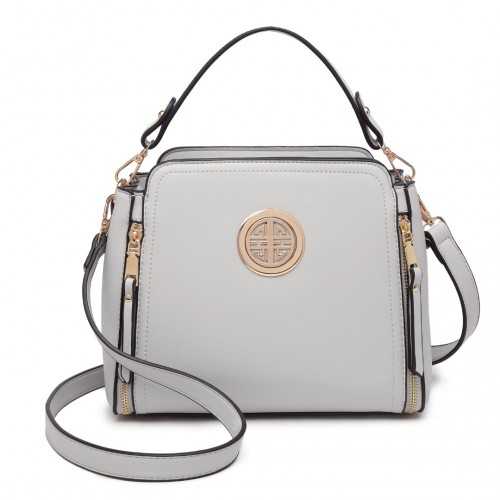 Miss Lulu Leather Look Practical Crossbody Bag - Grey | Lightweight & Stylish Everyday Handbag - BEYRUN