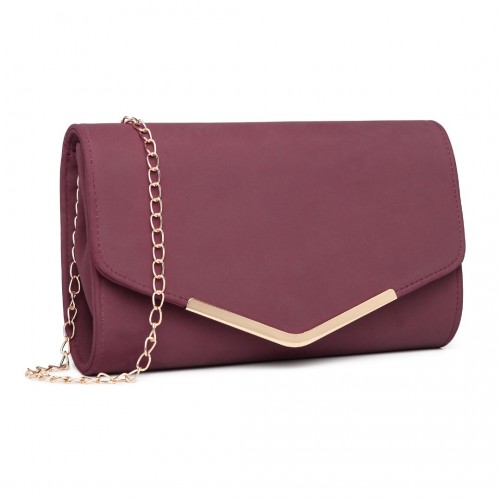 Miss Lulu Leather Look Envelope Clutch Bag - Red | Fashionable & Versatile Accessory - BEYRUN