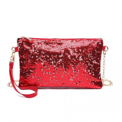 Miss Lulu Sequins Clutch Evening Bag - Red | Elegant & Stylish - BEYRUN