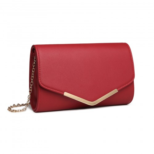 Miss Lulu Vegan Envelope Clutch Bag - Red | Elegant & Versatile Evening Purse - BEYRUN