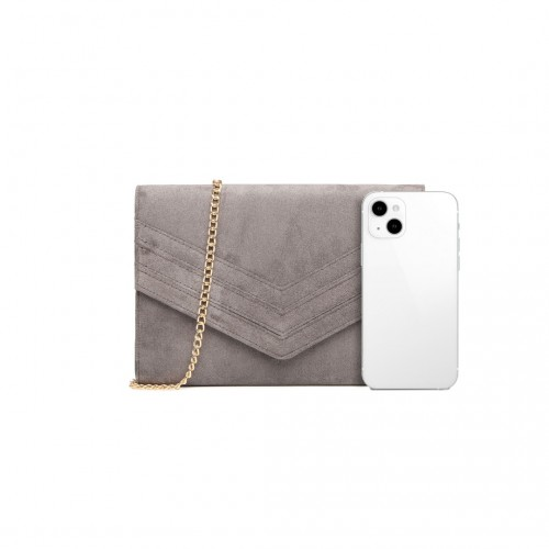 Miss Lulu Chevron Envelope Clutch Bag - Grey | Stylish Evening Accessory - BEYRUN