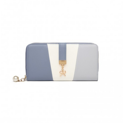 Miss Lulu Tri Colour Women's Leather Look Purse - Azure | Stylish & Spacious - BEYRUN