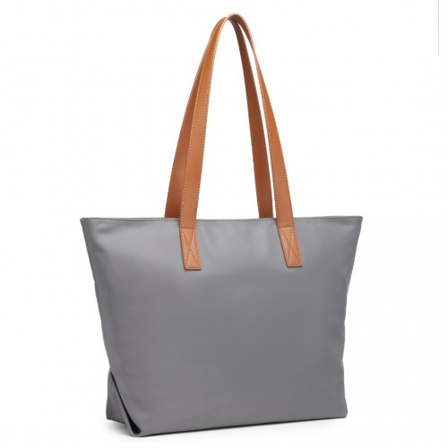 Miss Lulu Casual Waterproof Shopping Tote Bag (Grey) - Durable, Versatile & Stylish - BEYRUN