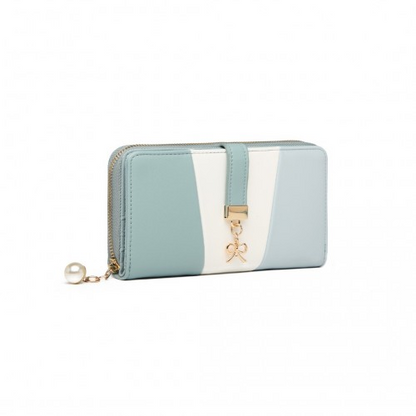 Miss Lulu Tri Colour Women's Leather Look Purse - Light Blue | Stylish & Spacious - BEYRUN