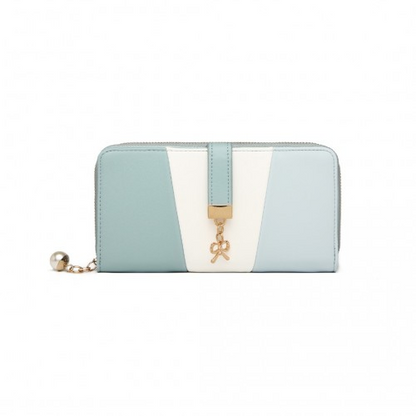 Miss Lulu Tri Colour Women's Leather Look Purse - Light Blue | Stylish & Spacious - BEYRUN