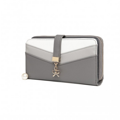 Miss Lulu Mixed Colour Women's Leather Look Clutch Purse - Grey | Elegant & Functional - BEYRUN