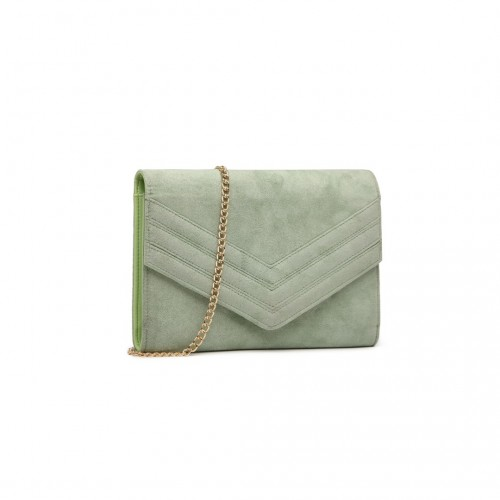 Miss Lulu Chevron Envelope Clutch Bag - Green | Elegant and Stylish Accessory - BEYRUN