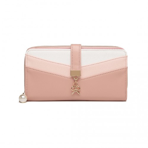 Miss Lulu Mixed Colour Women's Leather Look Clutch Purse - Pink | Elegant and Functional - BEYRUN