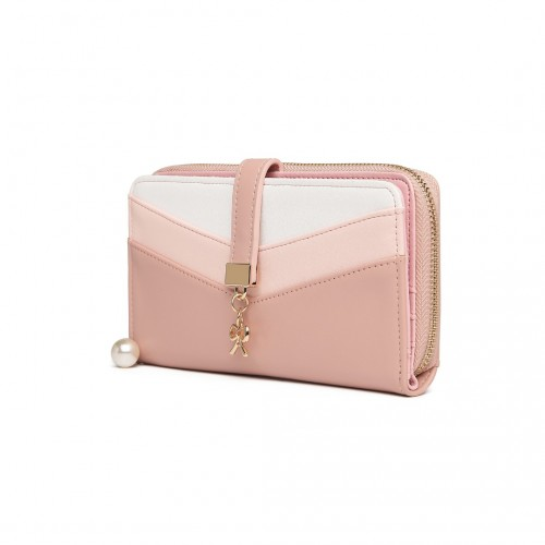 Miss Lulu Mixed Colour Women's Leather Look Clutch Purse - Pink | Elegant and Functional - BEYRUN