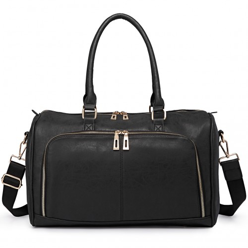 Miss Lulu Leather Look Maternity Changing Shoulder Bag Black - Stylish, Practical, and Durable - BEYRUN