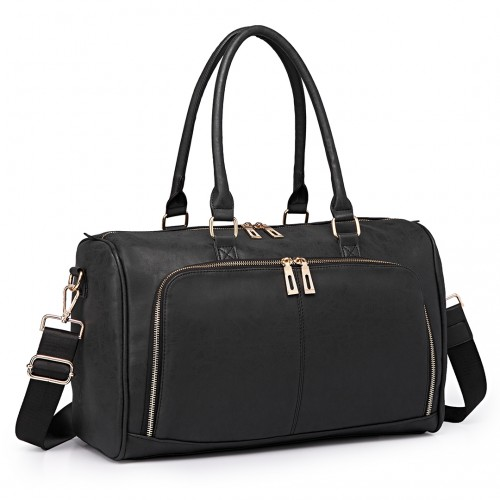 Miss Lulu Leather Look Maternity Changing Shoulder Bag Black - Stylish, Practical, and Durable - BEYRUN