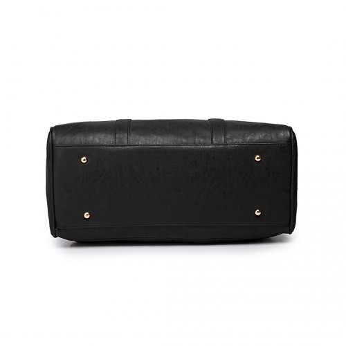 Miss Lulu Leather Look Maternity Changing Shoulder Bag Black - Stylish, Practical, and Durable - BEYRUN