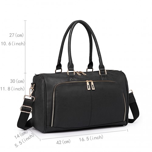 Miss Lulu Leather Look Maternity Changing Shoulder Bag Black - Stylish, Practical, and Durable - BEYRUN