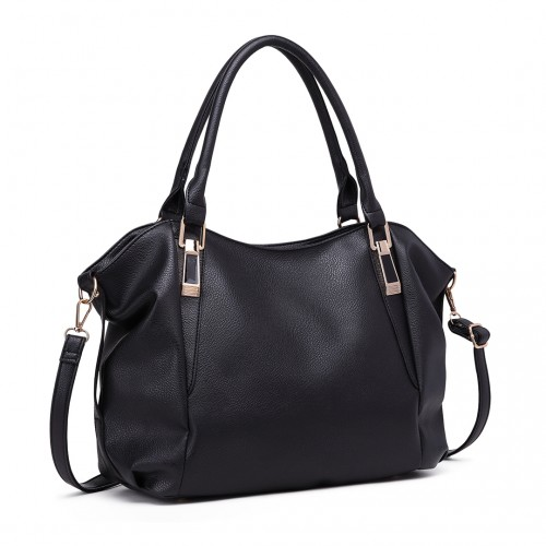 Miss Lulu Soft Leather Elegant Simple Shoulder Bag - Black | Versatile & Stylish Handbag - BEYRUN