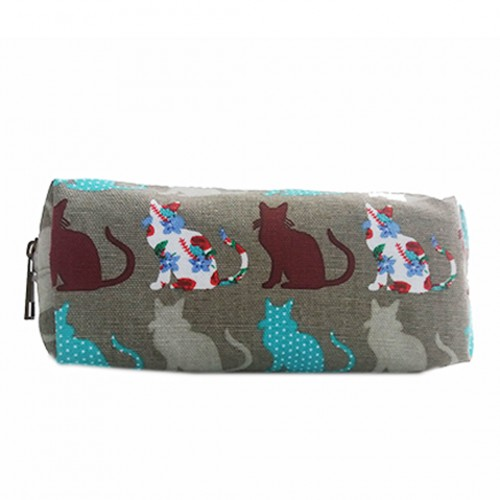 PC-CT - Miss Lulu Canvas Pencil Case Cat Grey - BEYRUN