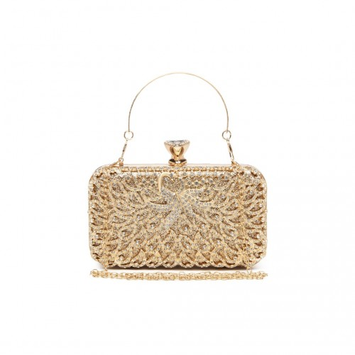 Miss Lulu Sparkling Classical Evening Clutch Purse - Gold - Elegant and Versatile - BEYRUN