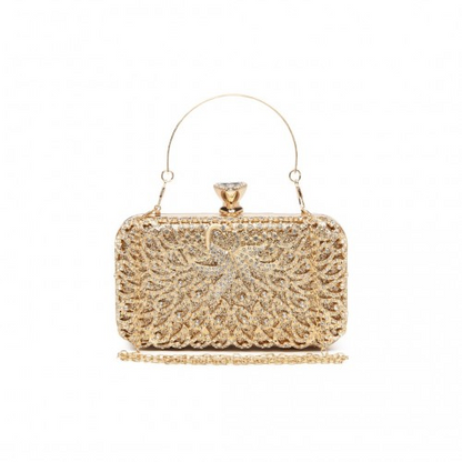 Miss Lulu Sparkling Classical Evening Clutch Purse - Gold - Elegant and Versatile - BEYRUN