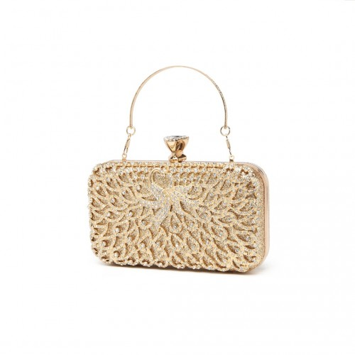 Miss Lulu Sparkling Classical Evening Clutch Purse - Gold - Elegant and Versatile - BEYRUN