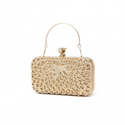 Miss Lulu Sparkling Classical Evening Clutch Purse - Gold - Elegant and Versatile - BEYRUN