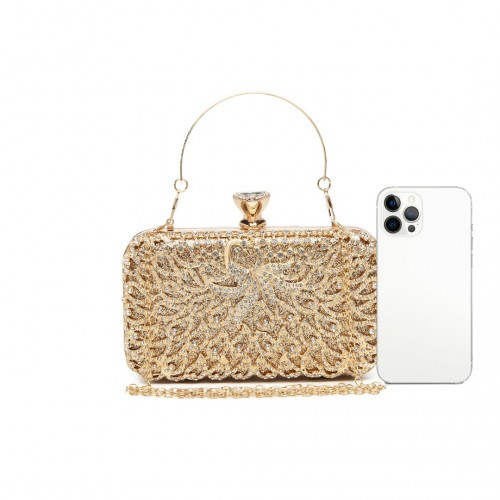 Miss Lulu Sparkling Classical Evening Clutch Purse - Gold - Elegant and Versatile - BEYRUN